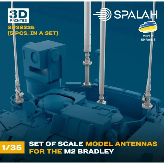 Spalah 38235 1/35 Set Of Scale Model Antennas For The M2 Bradley 5 Pcs 3d Printed/Resin