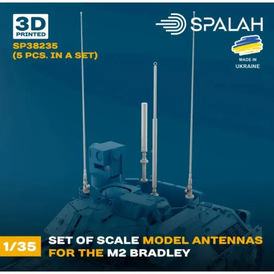 Spalah 38235 1/35 Set Of Scale Model Antennas For The M2 Bradley 5 Pcs 3d Printed/Resin