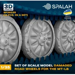 Spalah 38335 1/35 Set Of Scale Model Damaged Road Wheels For The Mt-lb 12 Pcs 3d Printed/Resin