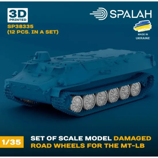 Spalah 38335 1/35 Set Of Scale Model Damaged Road Wheels For The Mt-lb 12 Pcs 3d Printed/Resin