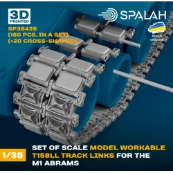 Spalah 38435 1/35 Set Of Scale Model Worcable Track Links T158ll For The M1 Abrams 160 Pcs 20 Cross-shaped 3d Printed/Resin
