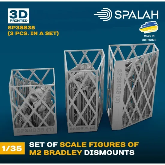 Spalah 38835 1/35 Set Of Figures M2 Bradley Dismounts 3 Pcs 3d Printed/Resin