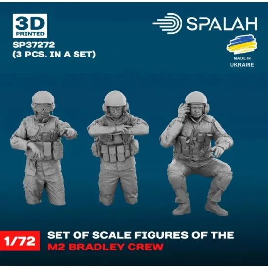 Spalah 37272 1/72 Set Of Figures M2 Bradley Crew 3 Pcs 3d Printed/Resin