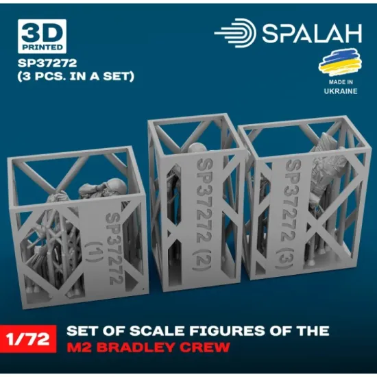 Spalah 37272 1/72 Set Of Figures M2 Bradley Crew 3 Pcs 3d Printed/Resin