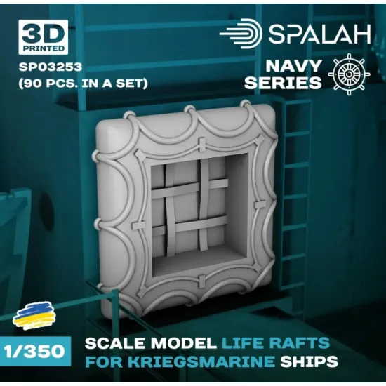 Spalah 03253 1/350 Set Of Scale Model Life Rafts For Kriegsmarine Ships 90 Pcs 3d Printed/Resin