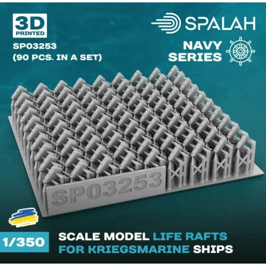 Spalah 03253 1/350 Set Of Scale Model Life Rafts For Kriegsmarine Ships 90 Pcs 3d Printed/Resin
