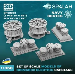 Spalah 03353 1/350 Set Of Scale Models Bismarck Electric Capstans For Revell Kit 5 Pcs 3d Printed/Resin