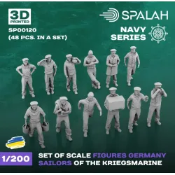 Spalah 00120 1/200 Set Of Scale Figures Germany Sailors Of The Kriegsmarine 48 Pcs 3d Printed/Resin