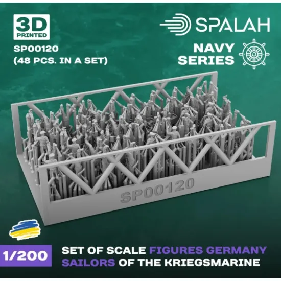 Spalah 00120 1/200 Set Of Scale Figures Germany Sailors Of The Kriegsmarine 48 Pcs 3d Printed/Resin