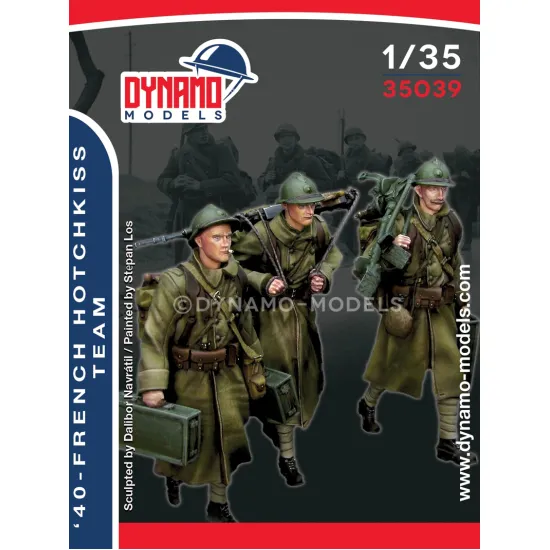 Dynamo Models 35039 1/35 French 40 Hotchkiss Team Ww2 3d Print Resin Kit