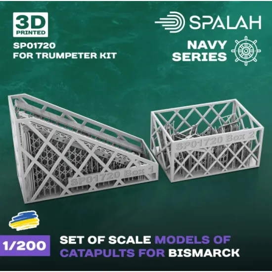 Spalah 01720 1/200 Set Of Scale Models Catapults For Bismark For Trumpeter Kits 2 Pcs 3d Printed/Resin