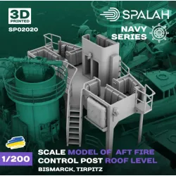 Spalah 02020 1/200 Scale Model Aft Fire Control Post Roof Level Bismarck Tirpitz For Trumpeter Kit 3d Printed/Resin