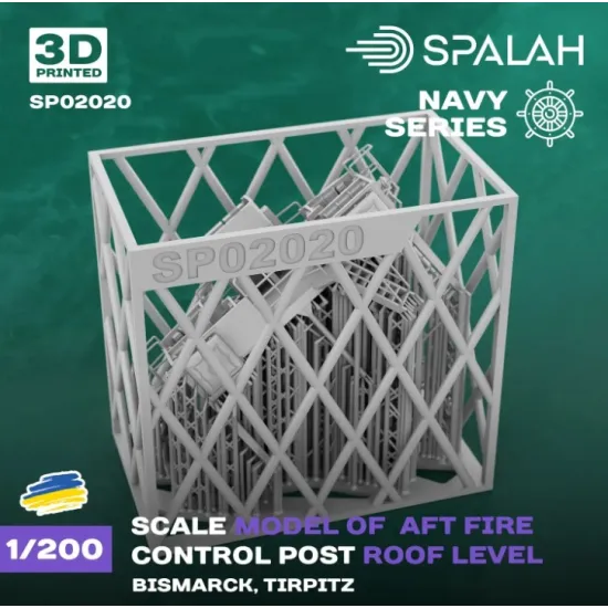 Spalah 02020 1/200 Scale Model Aft Fire Control Post Roof Level Bismarck Tirpitz For Trumpeter Kit 3d Printed/Resin