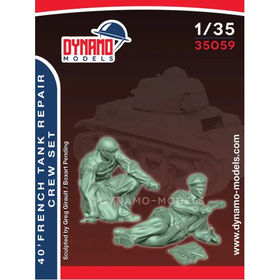 Dynamo Models 35059 1/35 40 French Tank Repair Crew Set Ww2 3d Print Resin Kit