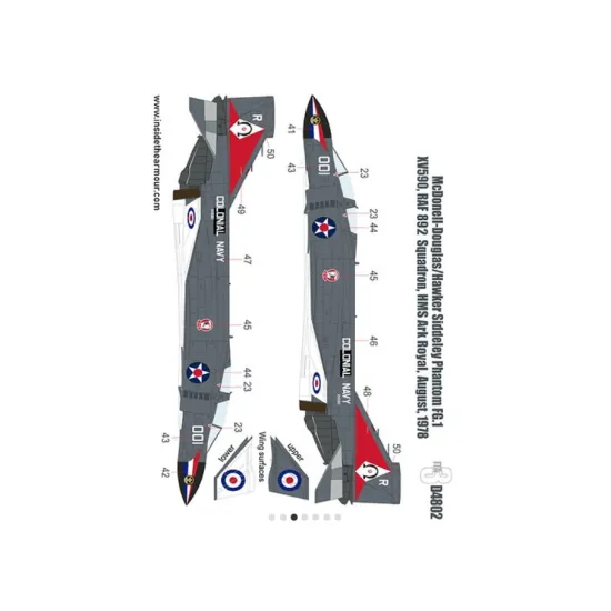 Inside The Armor 3d4802 1/48 Decal For British Fg 1 Phantoms