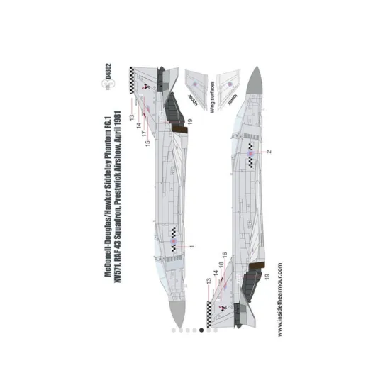 Inside The Armor 3d4802 1/48 Decal For British Fg 1 Phantoms