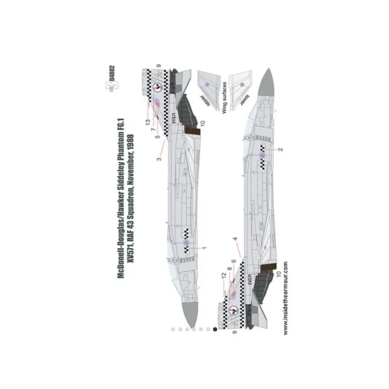 Inside The Armor 3d4802 1/48 Decal For British Fg 1 Phantoms