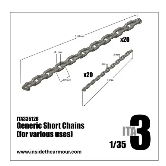 Inside The Armor 335126 1/35 Generic Short Chains For Various Uses