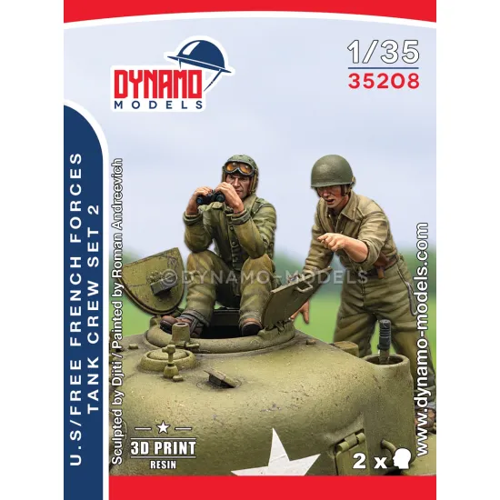 Dynamo Models 35208 1/35 Us/Free French Forces Tankers 1944 3d Printed Resin Kit