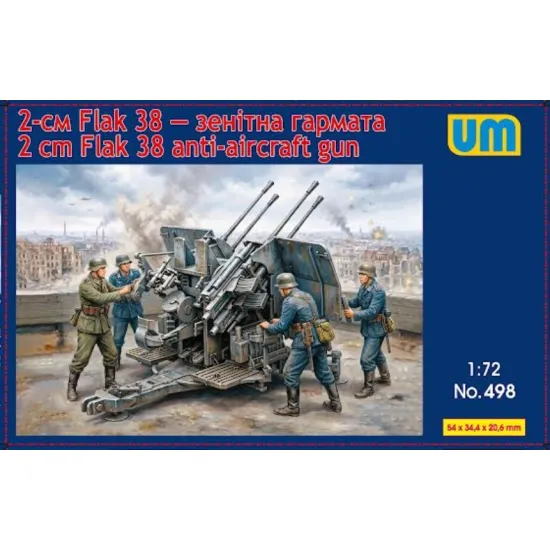 Unimodel 498 1/72 2 Cm Flakvierling 38 Plastic Model Kit