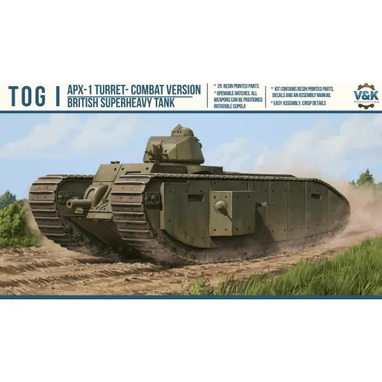 Vk Production R3d-72006-m 1/72 Tog I Apx-1 Turret With Metal Barrel 3d Printed Resin Kit