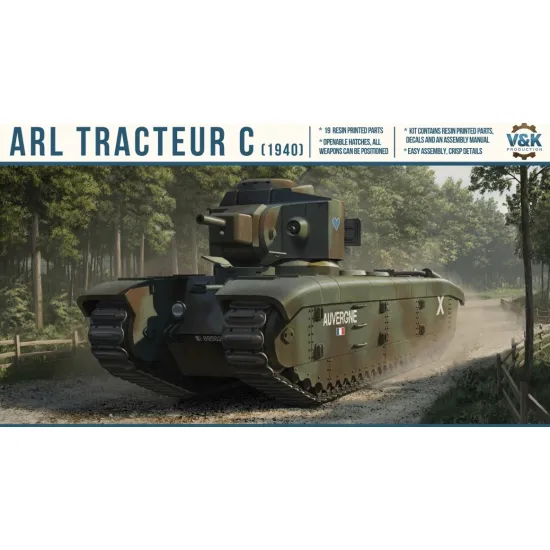 Vk Production R3d-72007 1/72 Arl Tracteur C Without Crew 3d Printed Resin Kit