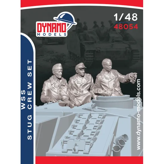 Dynamo Models 48054 1/48 Wss Stug Crew Set 3 Figures 3d Printed Resin Kit