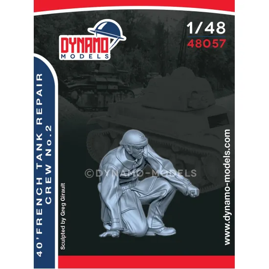 Dynamo Models 48057 1/48 1940s French Tank Repair Crew 3d Printed Resin Kit