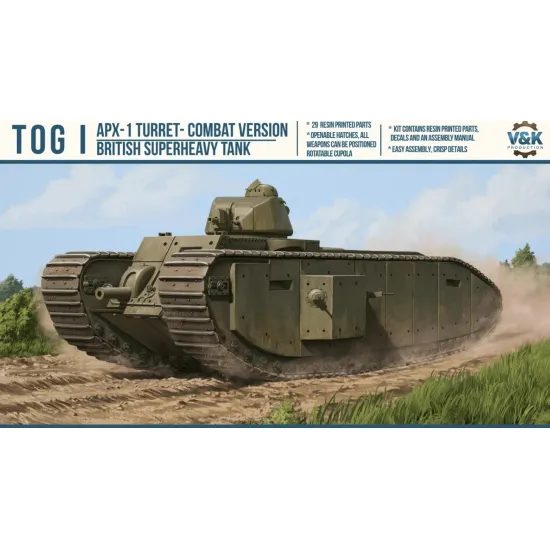 Vk Production R3d-35006 1/35 Tog I Apx-1 Turret Without Metal Barrel 3d Printed Resin Kit