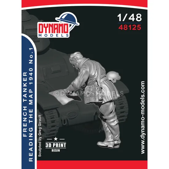 Dynamo Models 48125 1/48 French 1940s Tanker Checking The Map 3d Printed Resin Kit