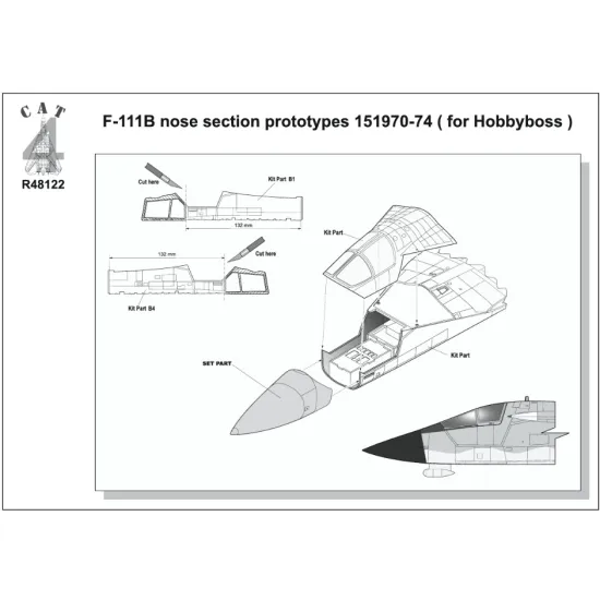 Cat4-r48122 1/48 F-111b Nose Section Prototypes 151970-74 For Hb