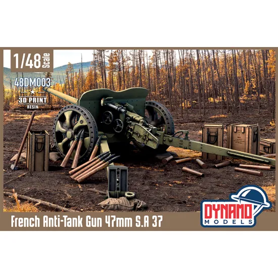 Dynamo Models 48dm003 1/48 French Anti-tank Gun 47mm S.a 37 Standard Version