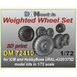 Dan Models 72410 1/72 Weighted Wheel Set For Ural 4320/375d 7psc Resin Model
