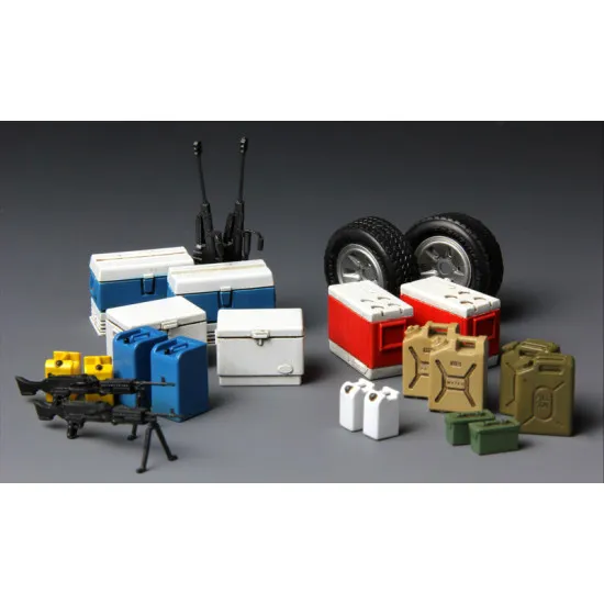 Accessories for modern technology the United States (boxes, cans, tires, weapons) 1/35 MENG 014