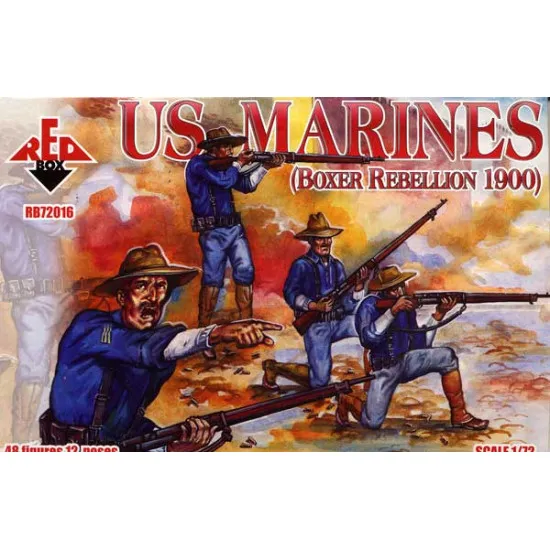 US Marines, Boxer Rebellion 1900 48 FIGURES IN 12 POSES 1/72 RED BOX 72016