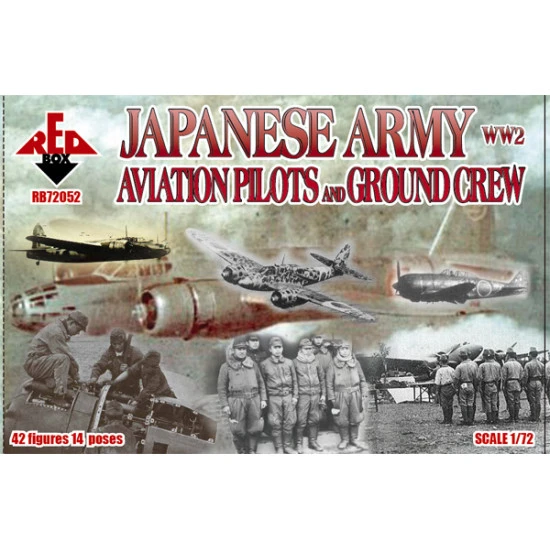 WW2 Japanese Army Aviation Pilots and Ground Crew 42 FIGURES IN 14 POSES 1/72 RED BOX 72052 WW2 Japanese Army Aviation Pilots and Ground Crew 42 FIGURES IN 14 POSES 1/72 RED BOX 72052