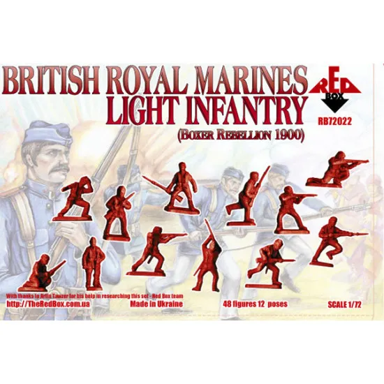 British Royal Marine Light Infantry 1900 48 FIGURES IN 12 POSES 1/72 RED BOX 72022