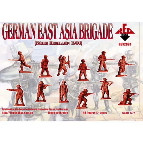 German East Asia Brigade 1900 48 FIGURES IN 12 POSES 1/72 RED BOX 72024 German East Asia Brigade 1900 48 FIGURES IN 12 POSES 1/72 RED BOX 72024