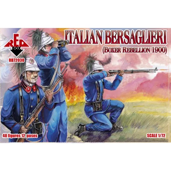 Italian Bersaglieri 1900 48 FIGURES IN 12 POSES 1/72 RED BOX 72030