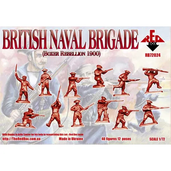 British Naval Brigade 1900 48 FIGURES IN 12 POSES 1/72 RED BOX 72033