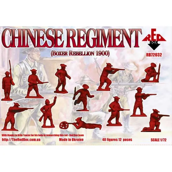 Chinese Regiment 1900 48 FIGURES IN 12 POSES 1/72 RED BOX 72032