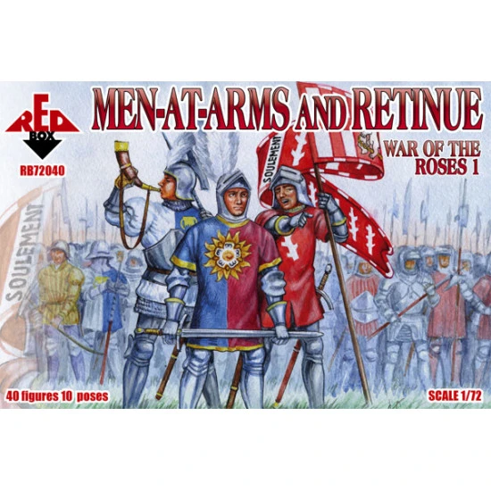 War of the Roses 1. Men-at-Arms and Retinue 40 FIGURES IN 10 POSES 1/72 RED BOX 72040