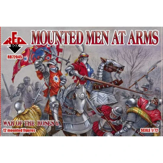 War of the Roses 6. Mounted Men at Arms 12 FIGURES 1/72 RED BOX 72045