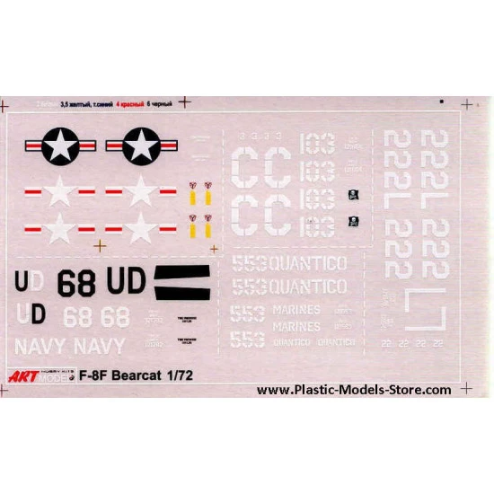 Grumman F8F-2 BEARCAT US naval fighter 1/72 Art Model 7201