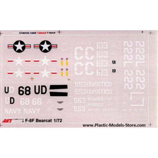 Us Stock Grumman F8f-2 Bearcat Us Naval Fighter 1/72 Art Model 7201