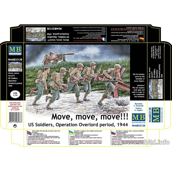Move US Soldiers Operation Overlord period 1944 1/35 Master Box 35130