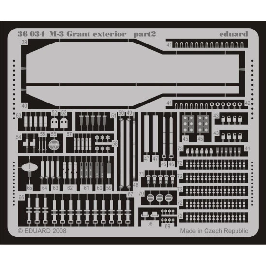 Photoetched set 1/35 M-3 Grant exterior, for Academy kit 1/35 EDUARD 36034