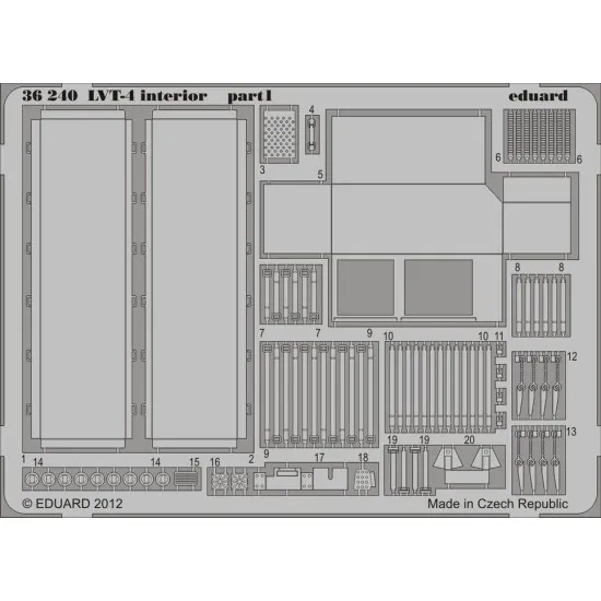 Photoetched set 1/35 LVT-4 interior, for AFV kit 1/35 EDUARD 36240
