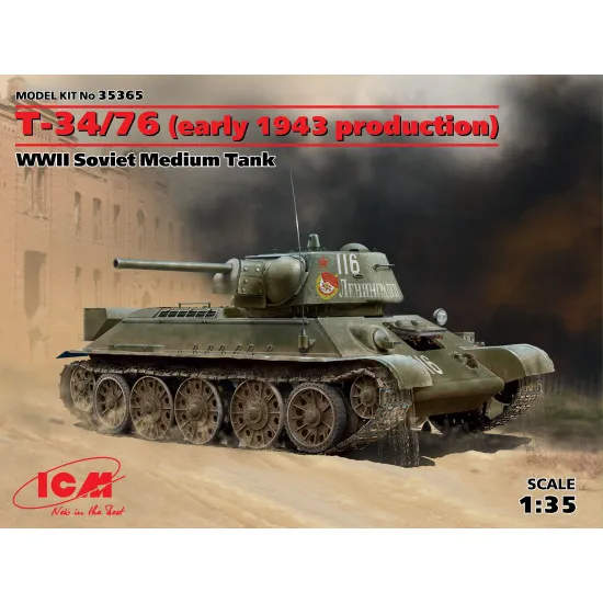 T-34/76 (early 1943 production) WWII Soviet medium tank 1/35 ICM 35365