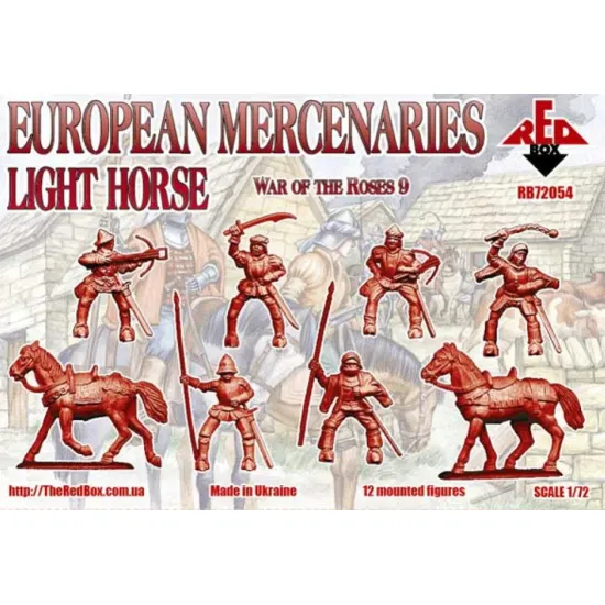 Us Stock European Mercenaries Light Horse, War Of The Roses 9 1/72 Red Box 72054